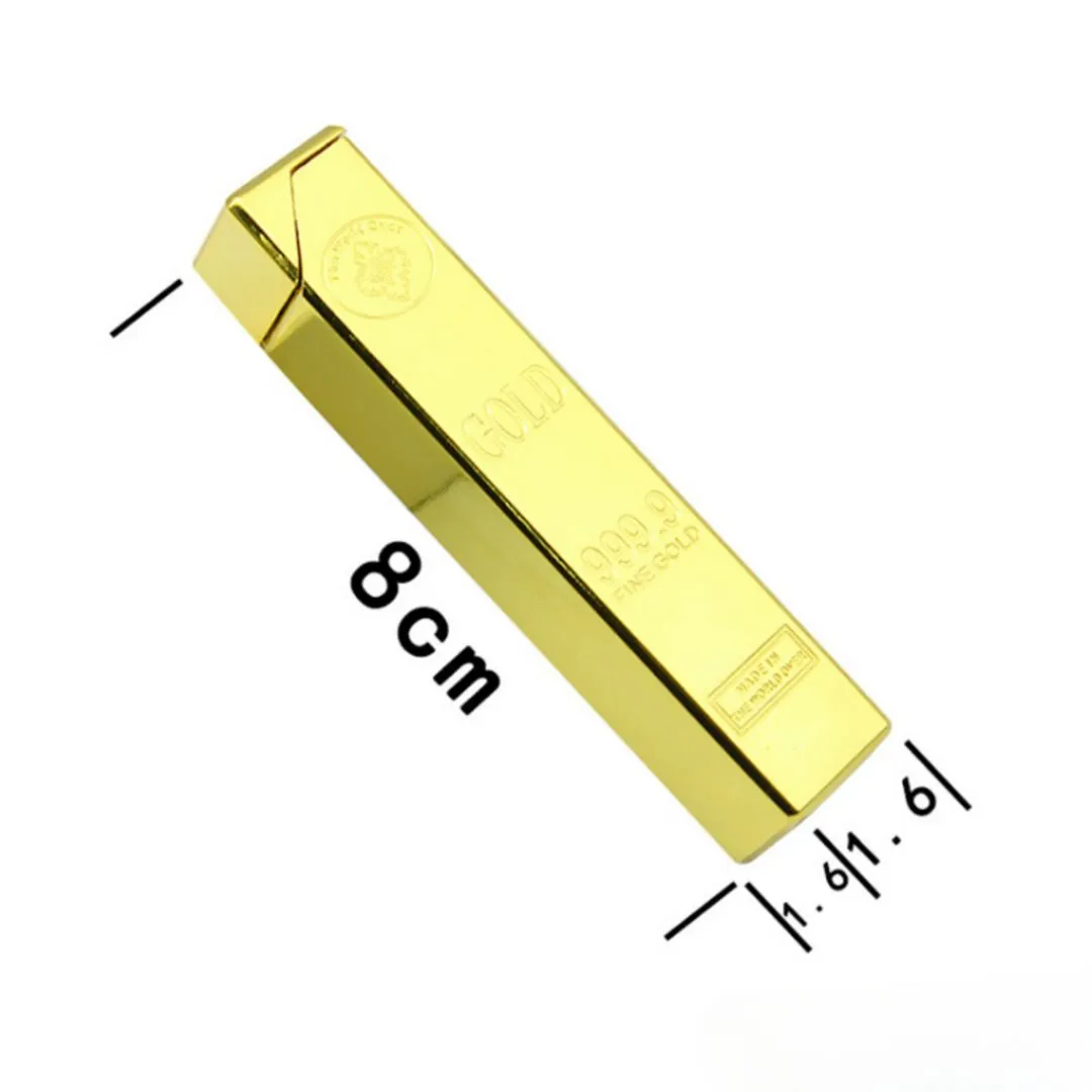 Gold Bar Butane Lighter | Refillable Jet Flame Windproof Lighter for Stylish Gifting